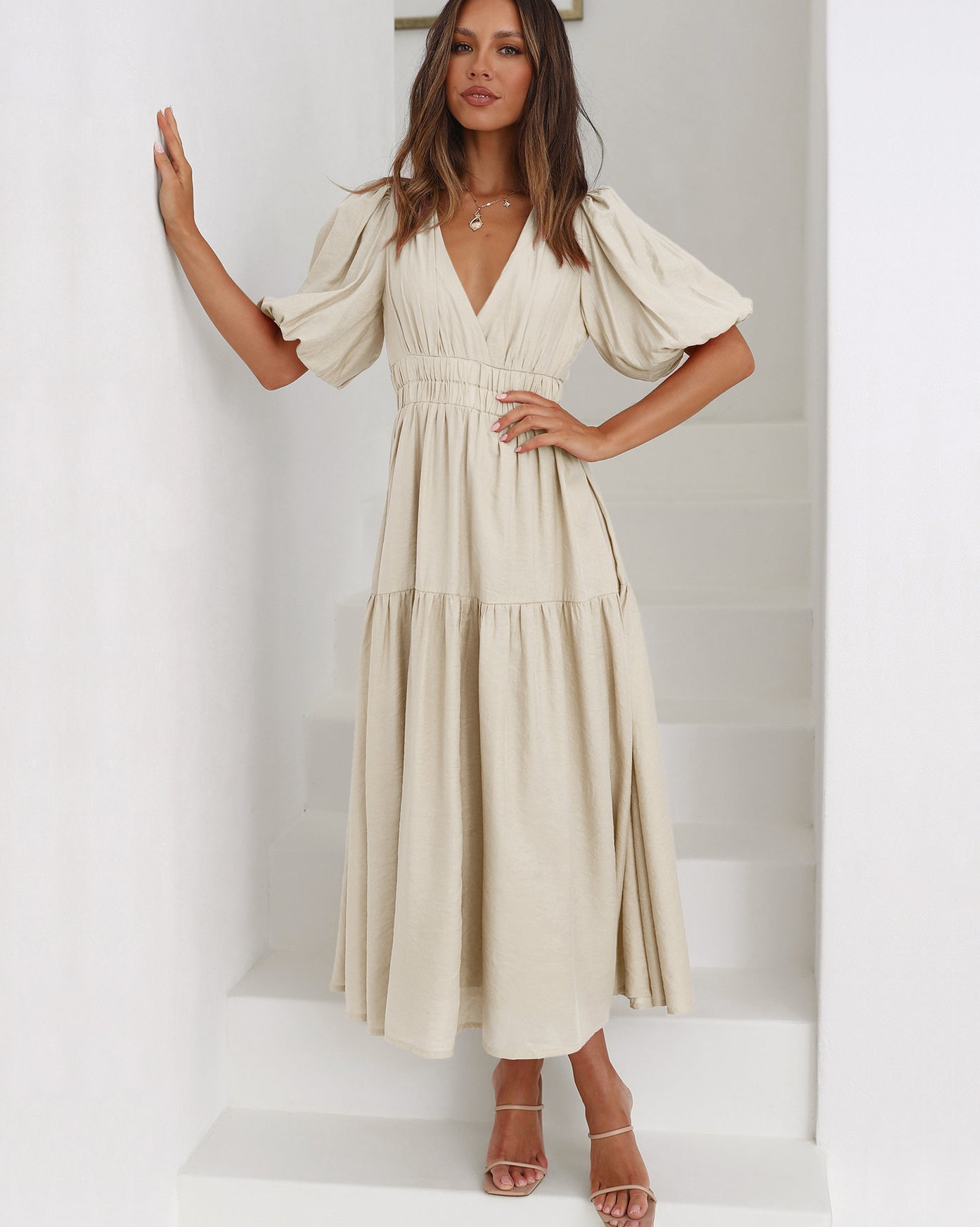 Bethany | Rochie cu Mâneci Puff