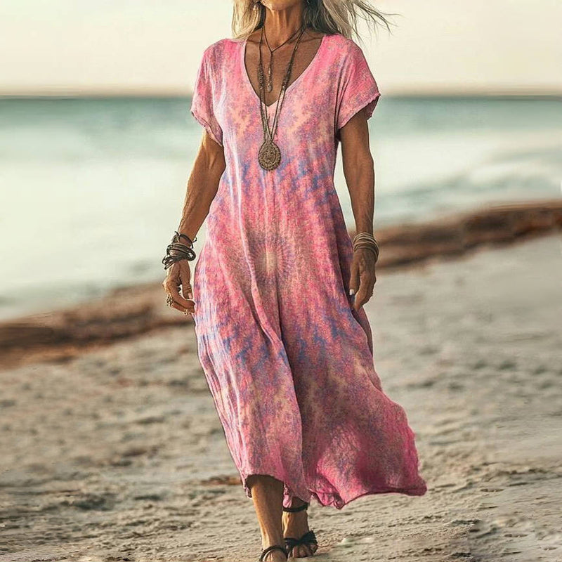 Elsie™ | Rochie Vaporoasă Batik-Maxikleid