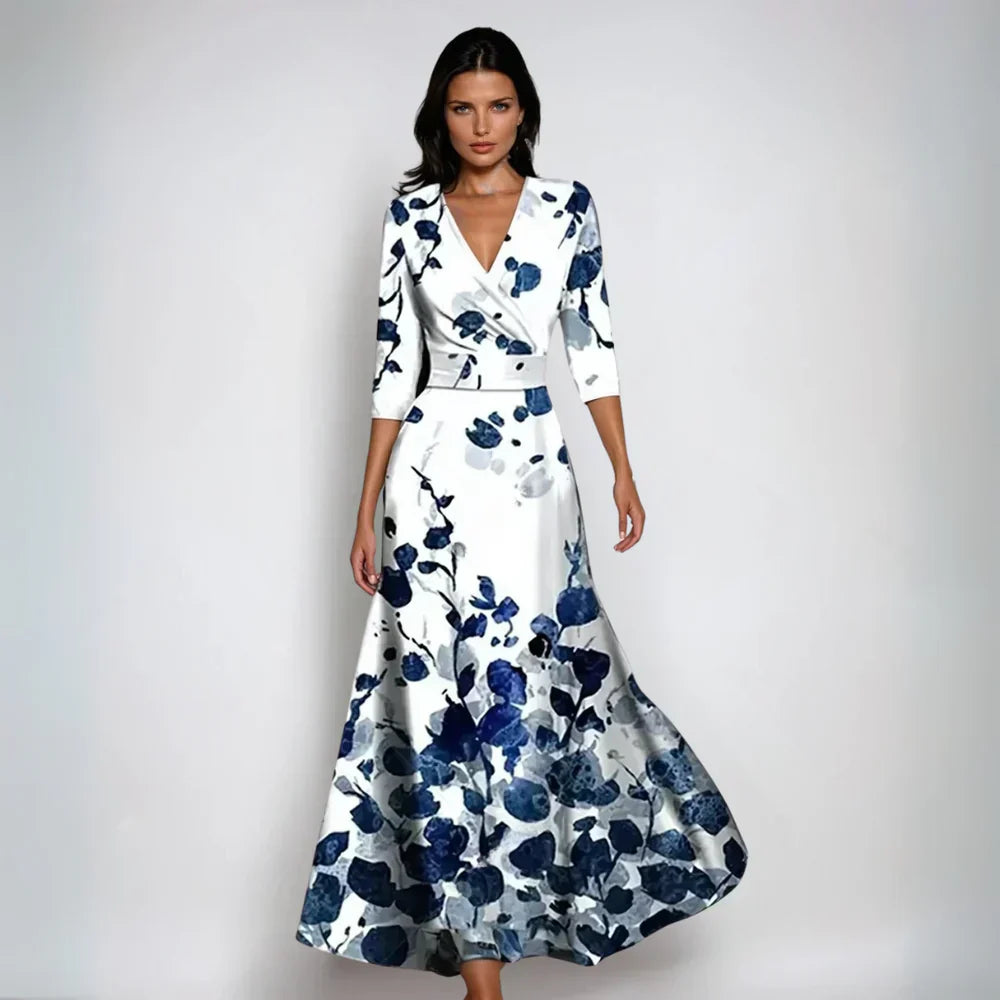 Emily | Rochie Florală Eleganță în Stil Drapat