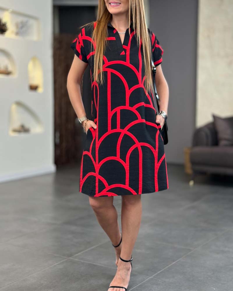 Anneliese™ | Rochie polo cu design grafic