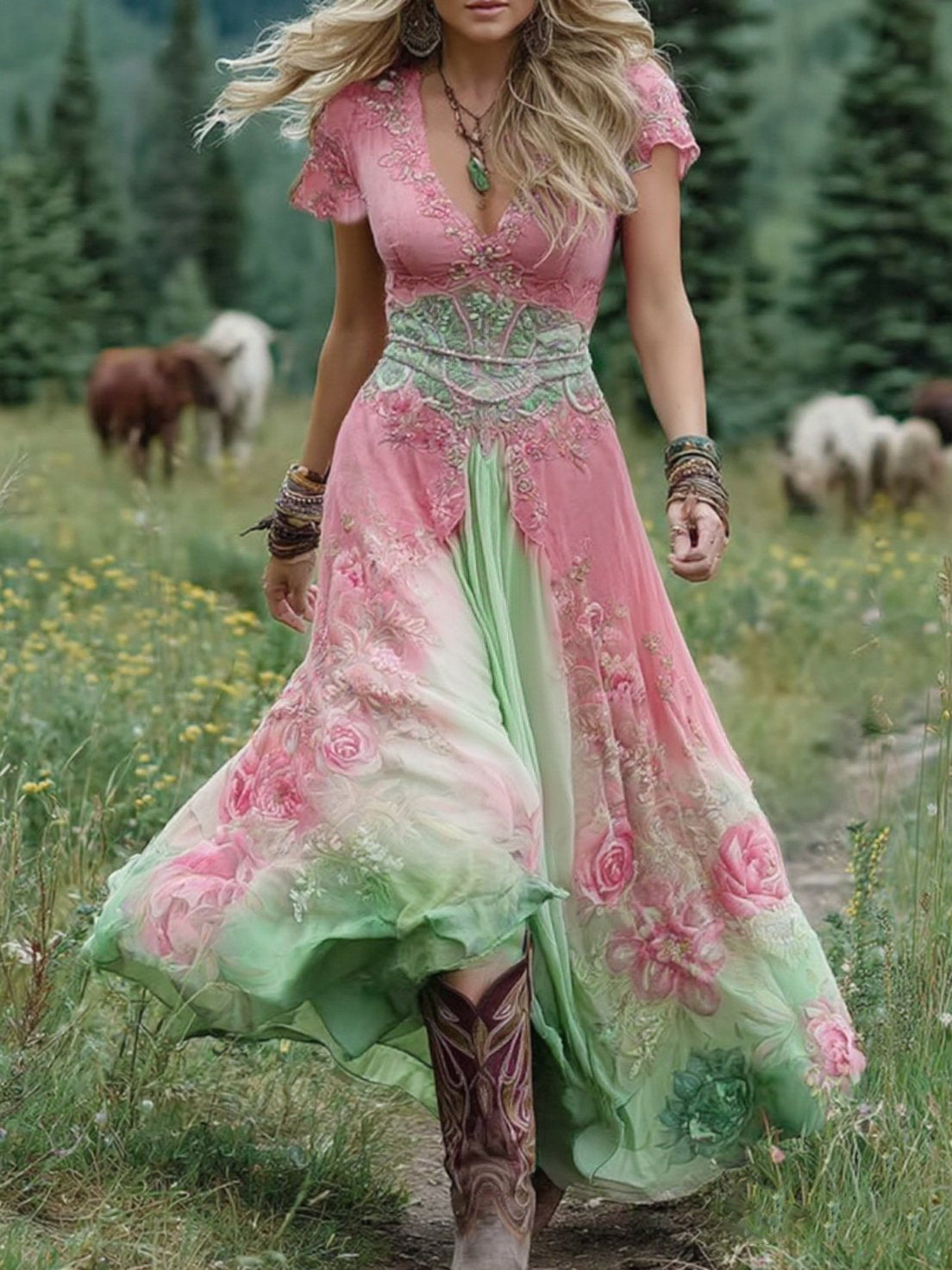 Isla Grace | Rochie Maxi Brodată