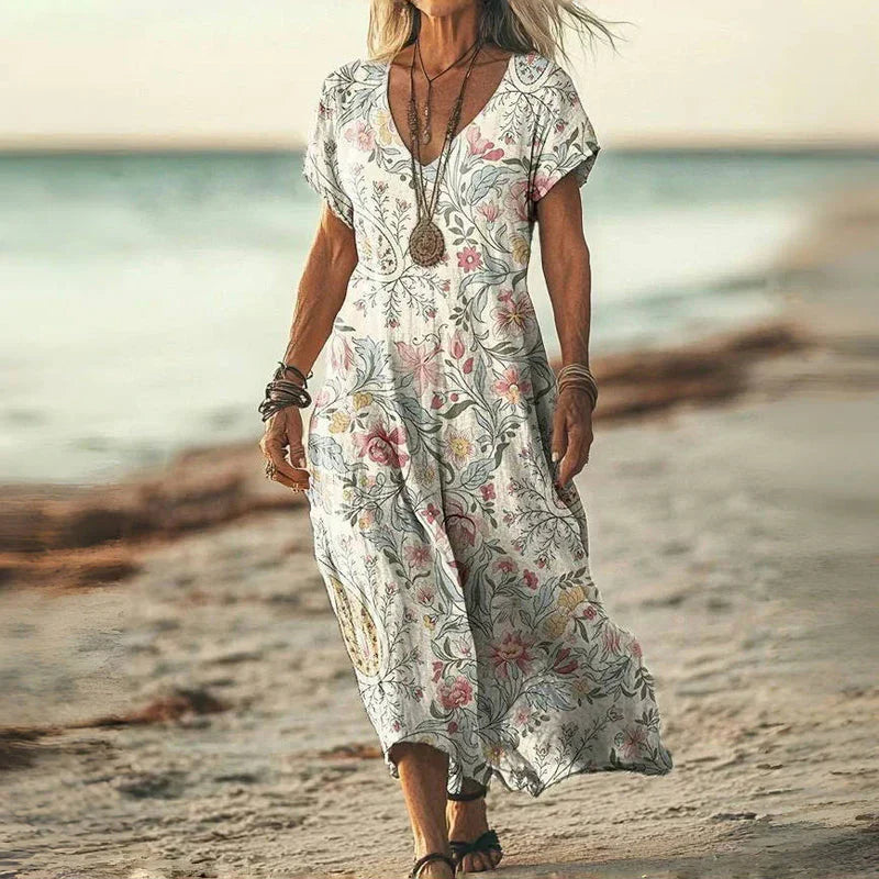 Elsie™ | Rochie Vaporoasă Batik-Maxikleid