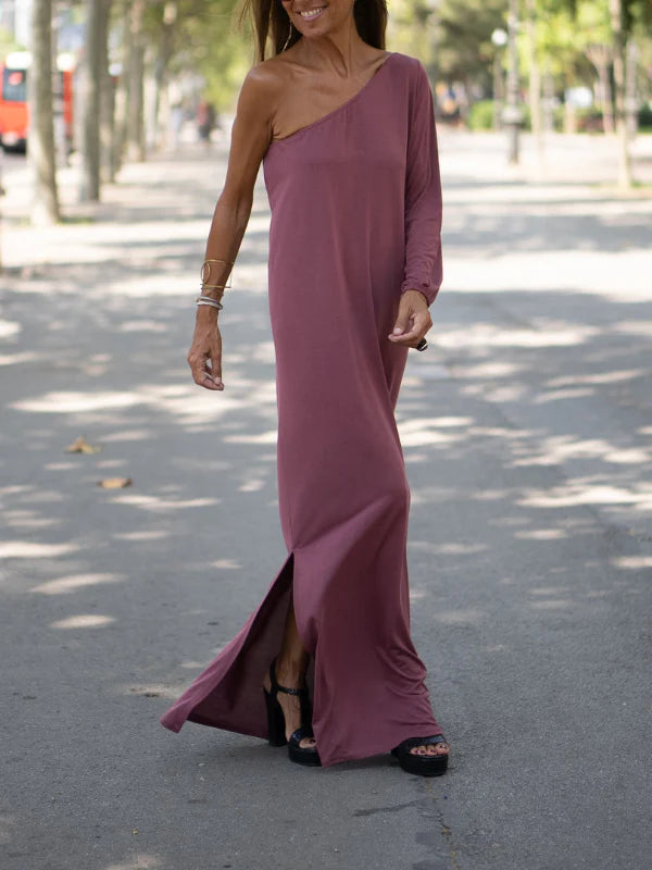 Enya – Rochie de Damă Asimetrică cu un Umăr Elegantă