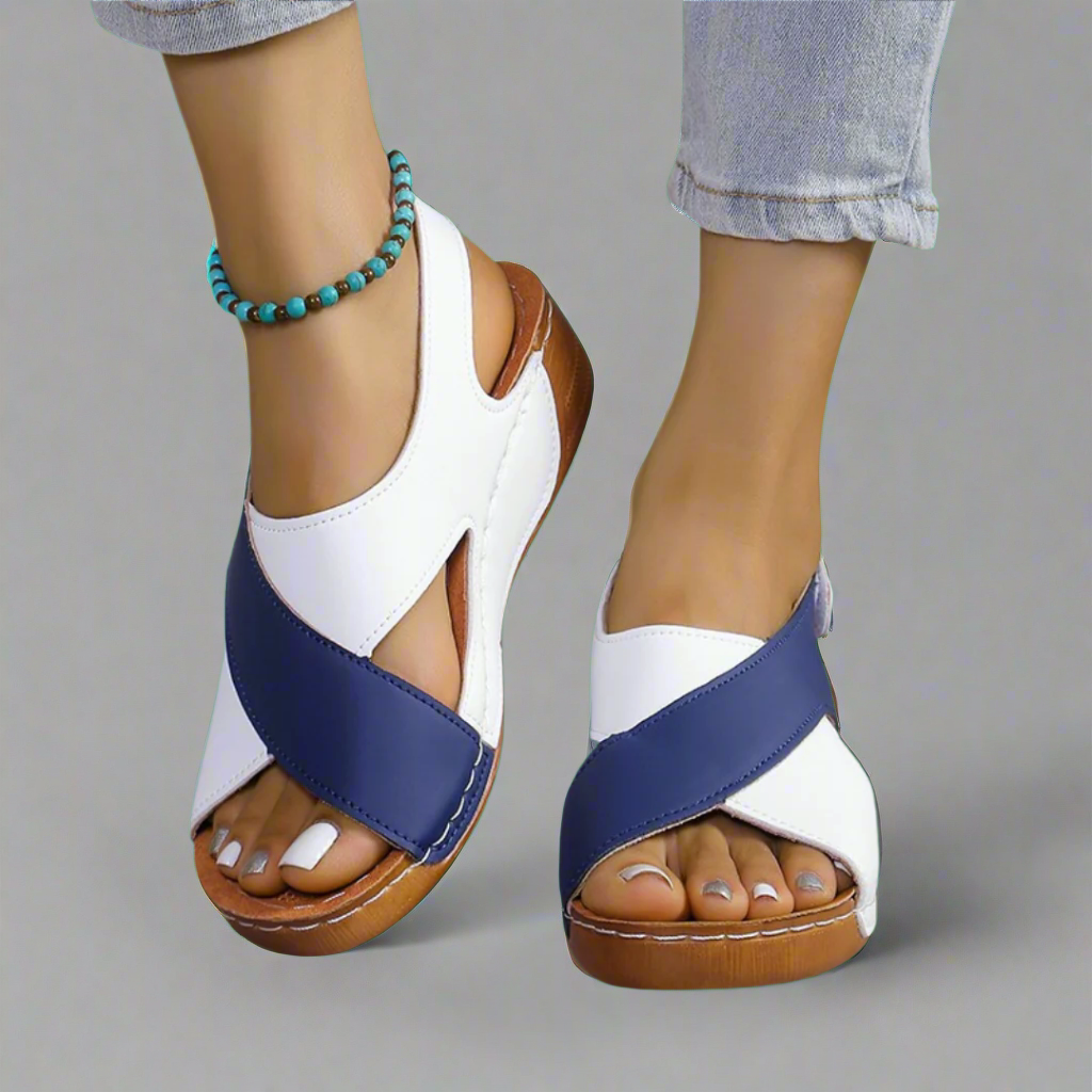 Sonnhild | Sandale premium realizate manual, de culoare bleumarin