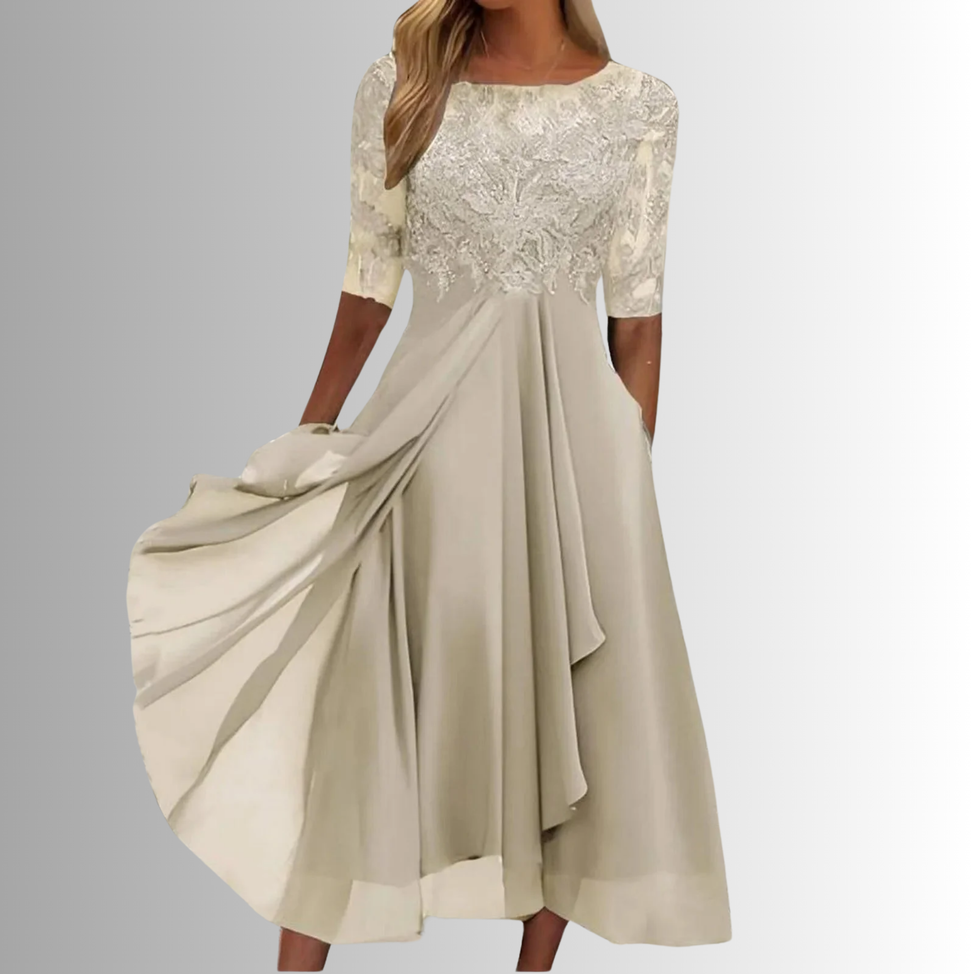 Rhiana – Rochie Midi Elegantă de Damă din Dantelă