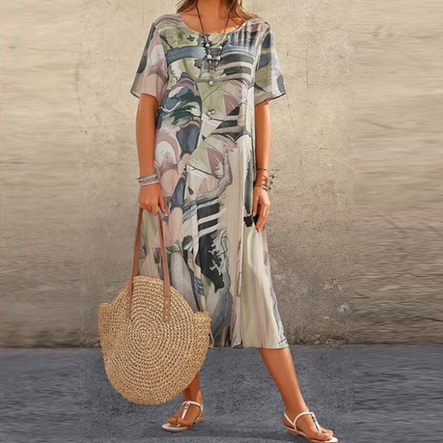 Serafina | Rochie midi elegantă cu design abstract
