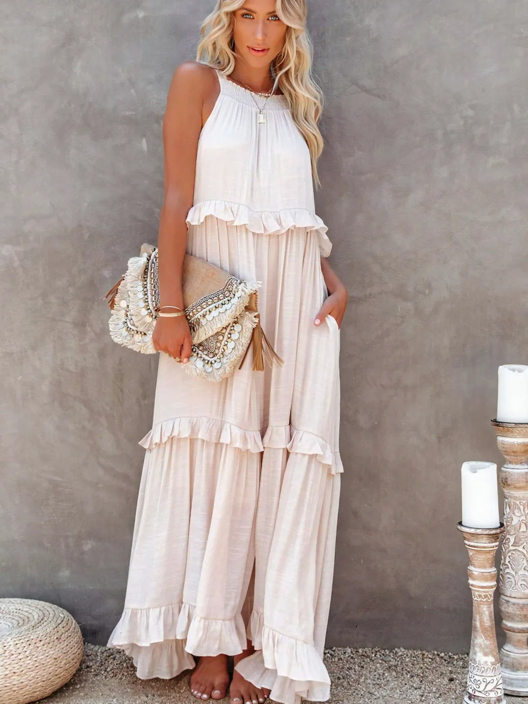Rochie Maxi Darcey™ cu Volane
