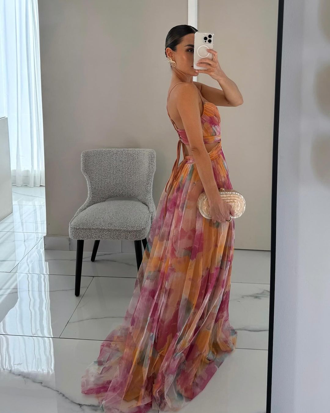 Arabel - Maxivizită elegantă cu motiv floral