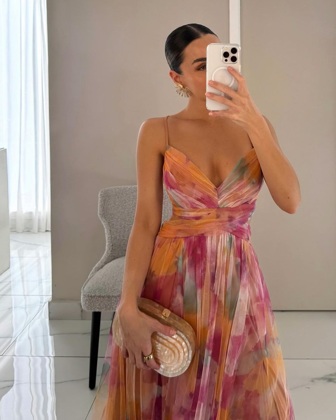 Arabel - Maxivizită elegantă cu motiv floral