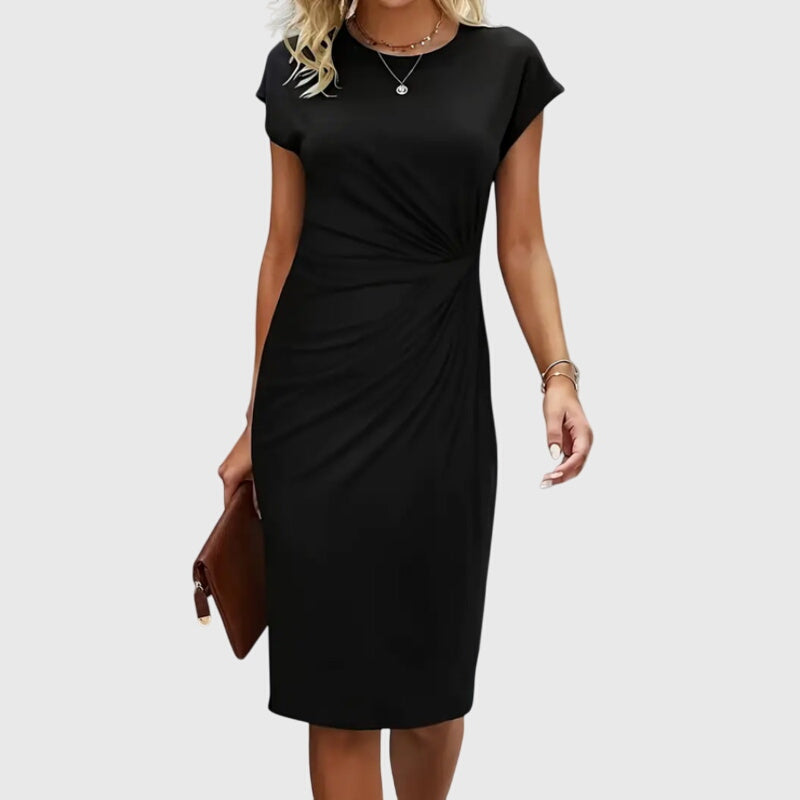 Anouk - Rochie midi formală cu mânecă scurtă pentru femei