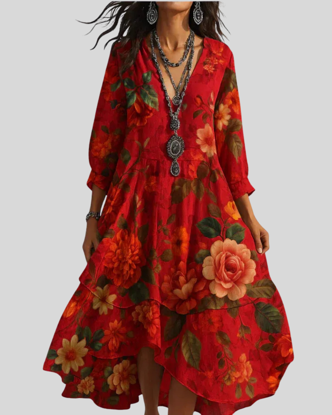 Acasă | Rochie Maxi Florală Boho Ușoară