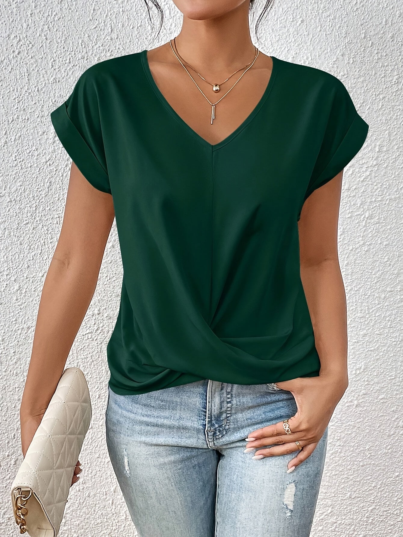 Doreen | Tricou cu decolteu în V și croială elegantă