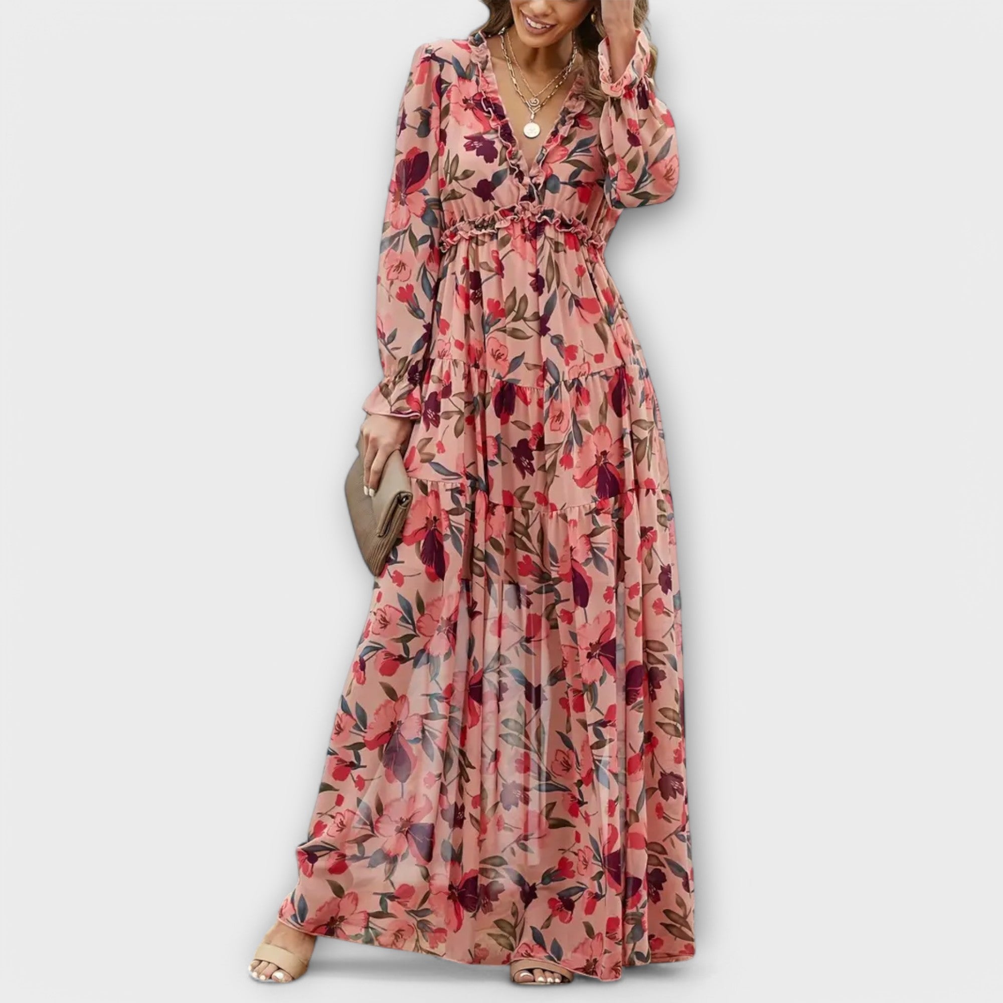 Helena – Rochie de Damă Lungă Elegantă din Material Ușor