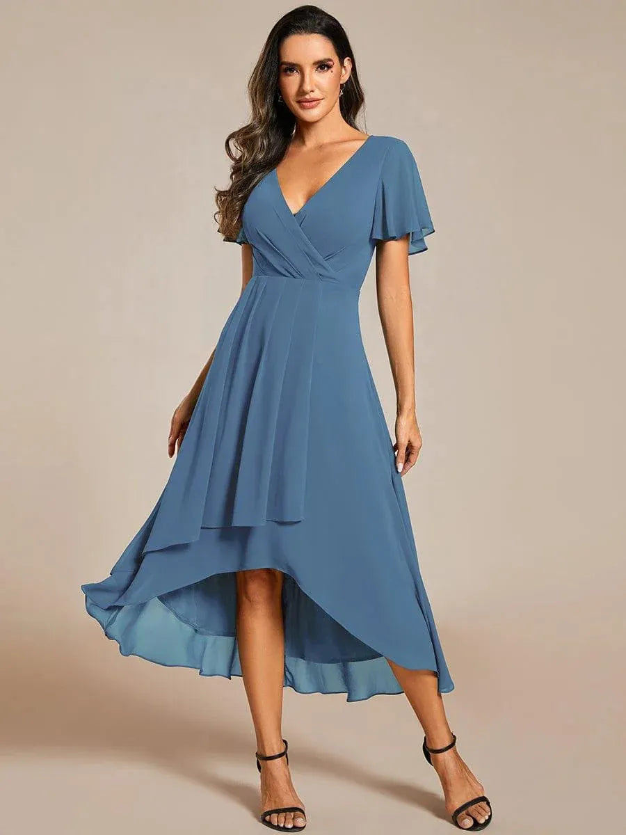 Jules – Rochie de Damă Elegantă Midi în Linia A cu Mâneci Fluide