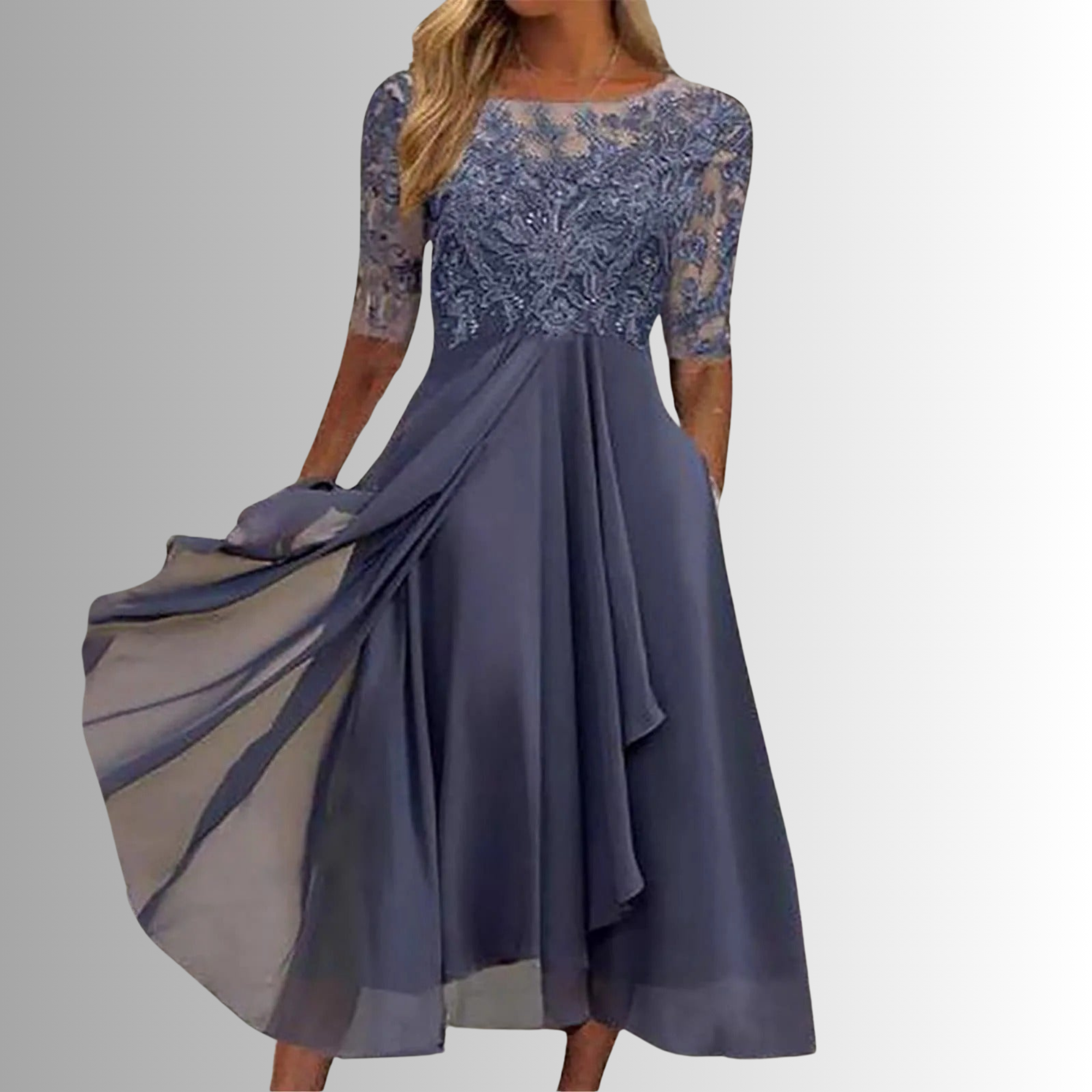 Rhiana – Rochie Midi Elegantă de Damă din Dantelă