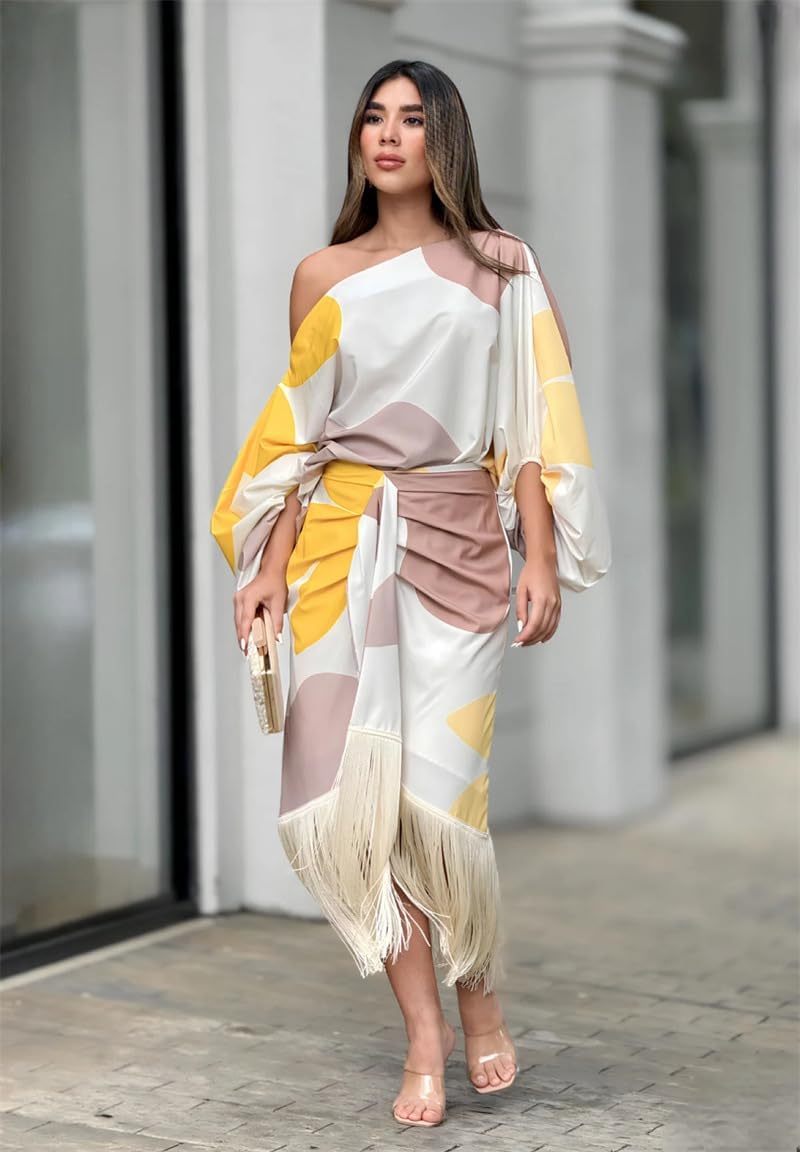Talia – Rochie de Damă Satinată Elegantă cu Volane Asimetrice