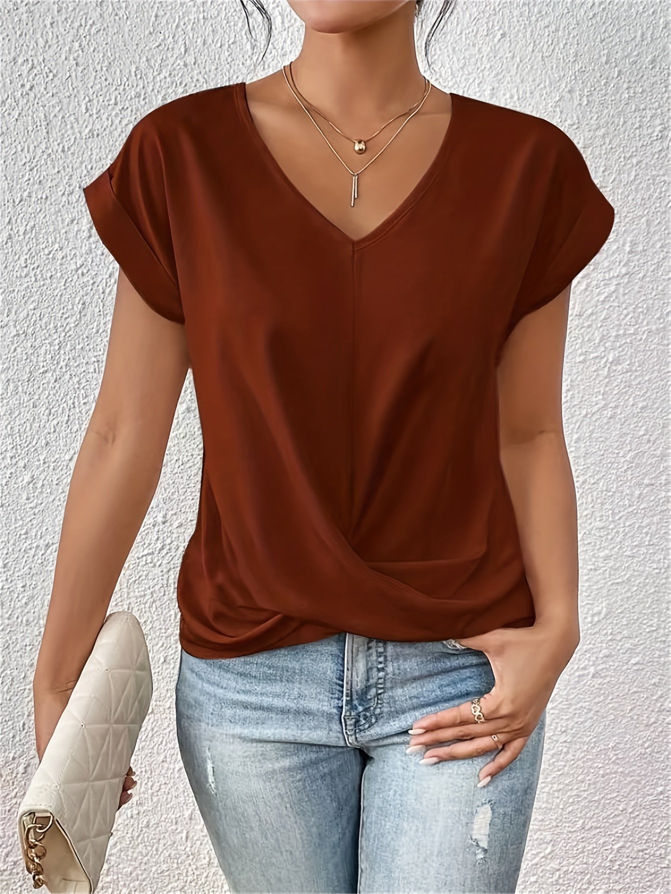 Doreen | Tricou cu decolteu în V și croială elegantă