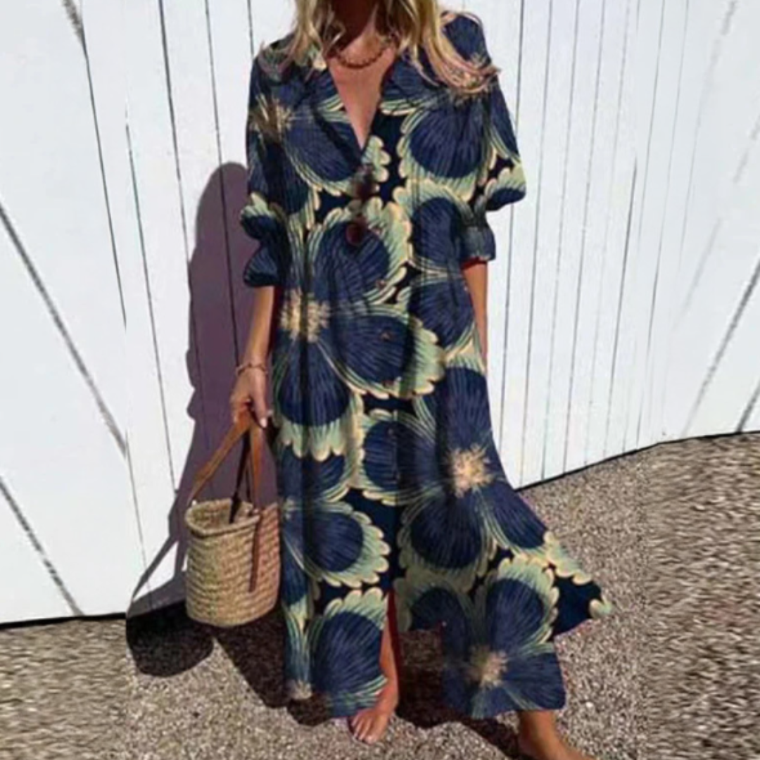 Verone – Rochie de Damă Maxi Florală Îndrăzneață