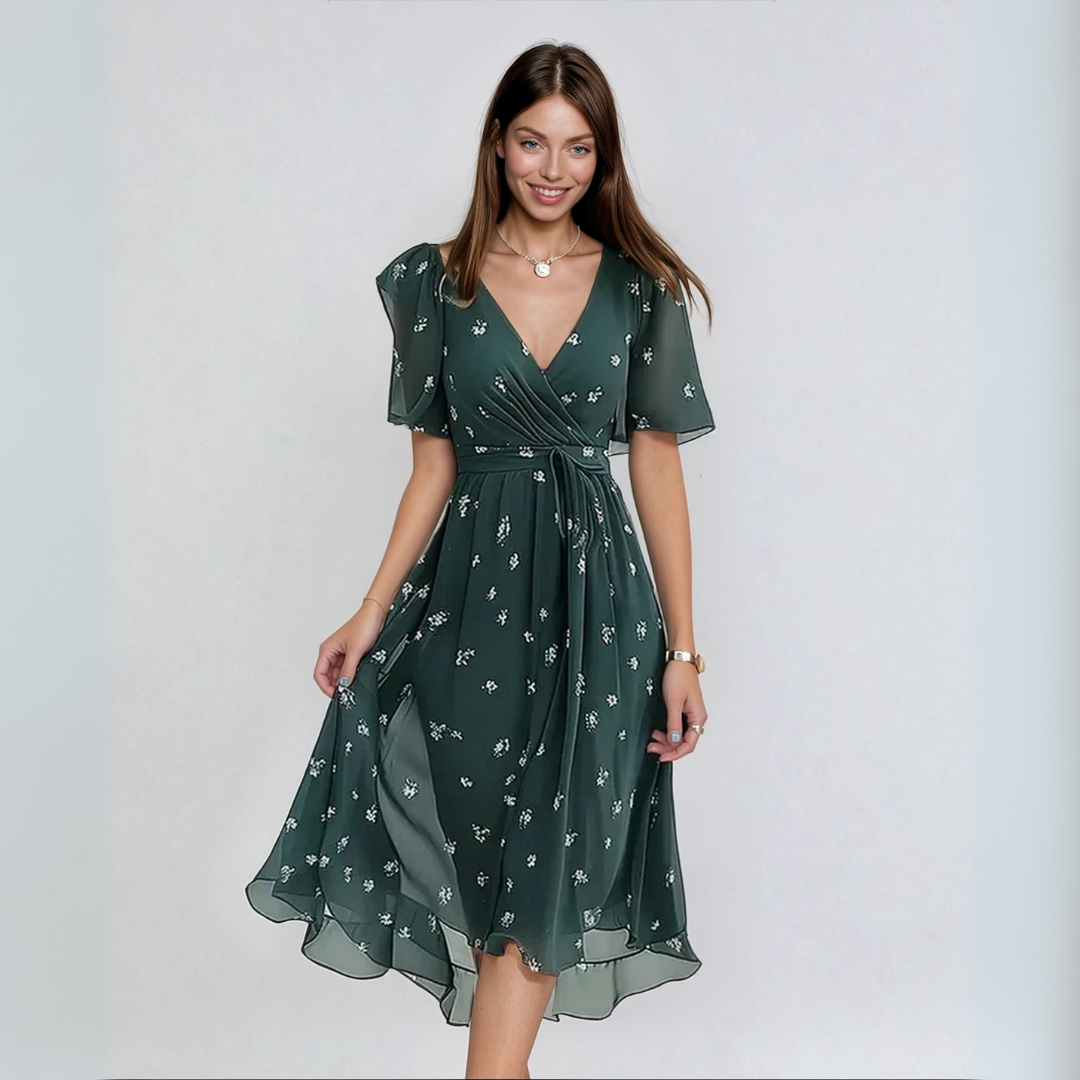 Lina™ | Rochie Elegantă cu Mâneci Scurte