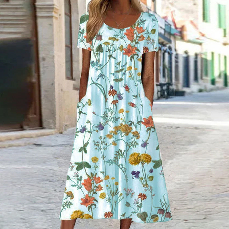 Isaura™ | Rochie Boho cu Flori și Acoperire pentru Burtă