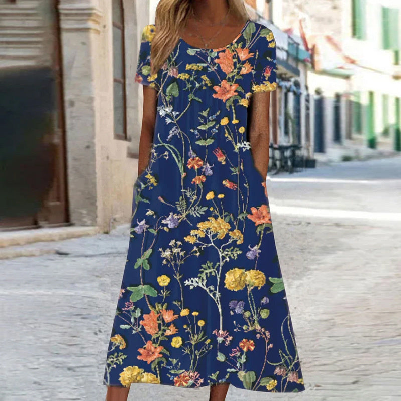 Isaura™ | Rochie Boho cu Flori și Acoperire pentru Burtă