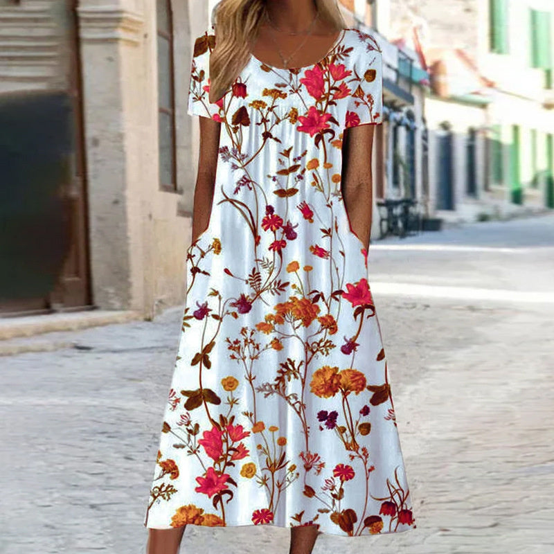 Isaura™ | Rochie Boho cu Flori și Acoperire pentru Burtă