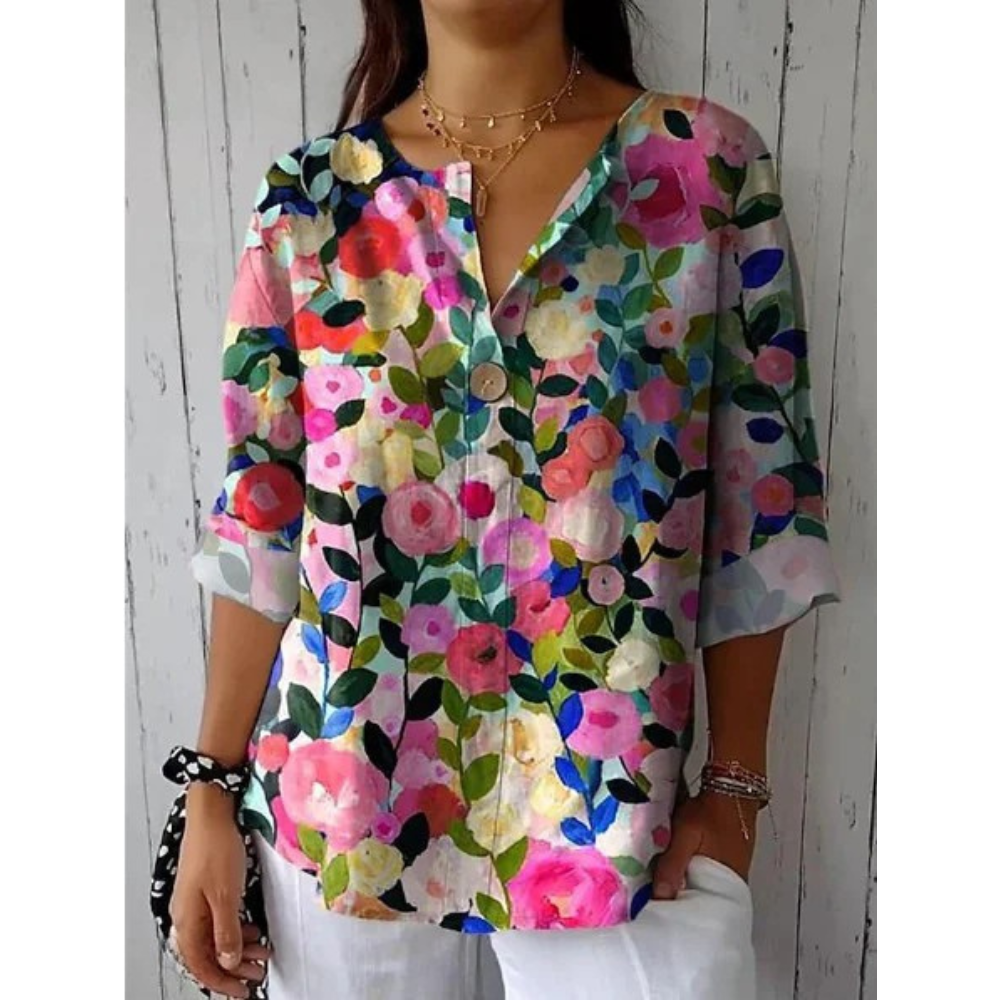 Arlene | Elegant Floral Print Blouse