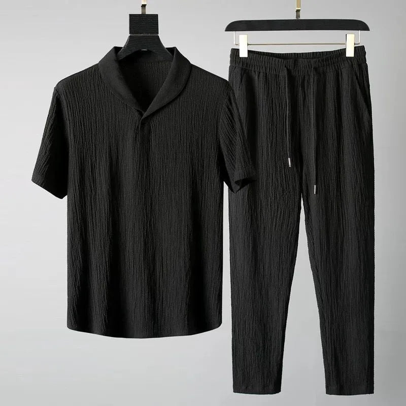 Set de Cămașă Clasică și Pantaloni pentru Bărbați - Modă Business Casual pentru Vara 2025