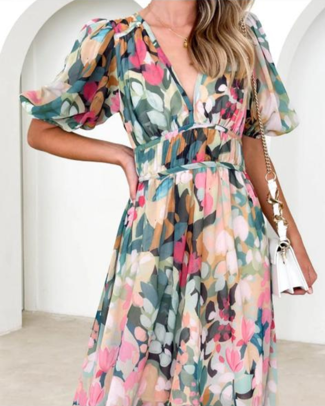 Lila – Rochie Maxi de Damă Elegantă cu Imprimeu Floral
