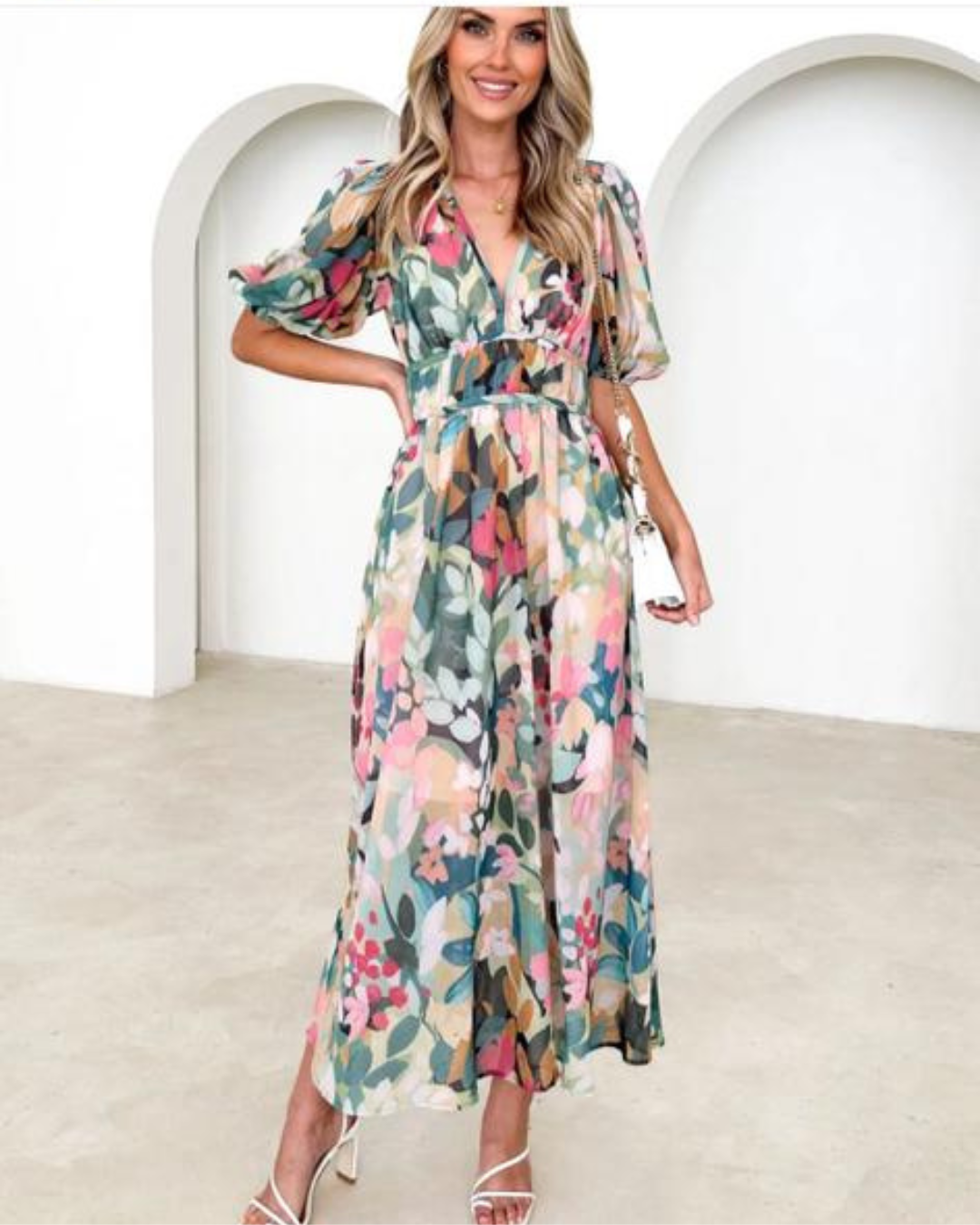 Lila – Rochie Maxi de Damă Elegantă cu Imprimeu Floral