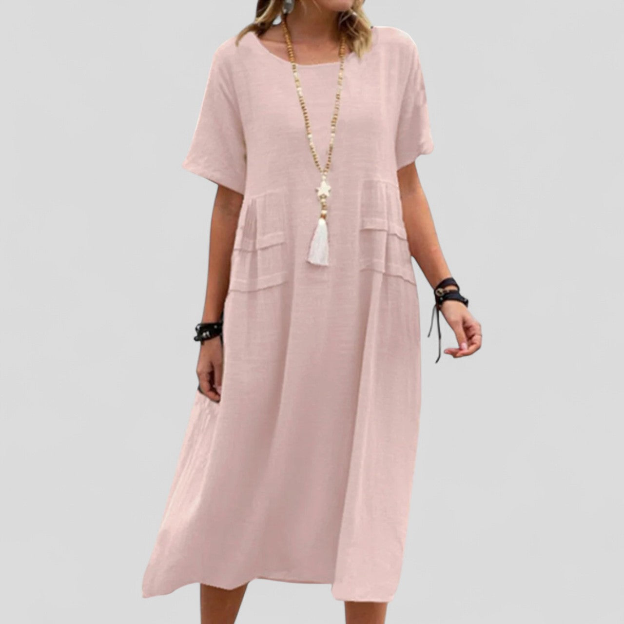 Maliyah™ | Rochie midi lejeră cu buzunare