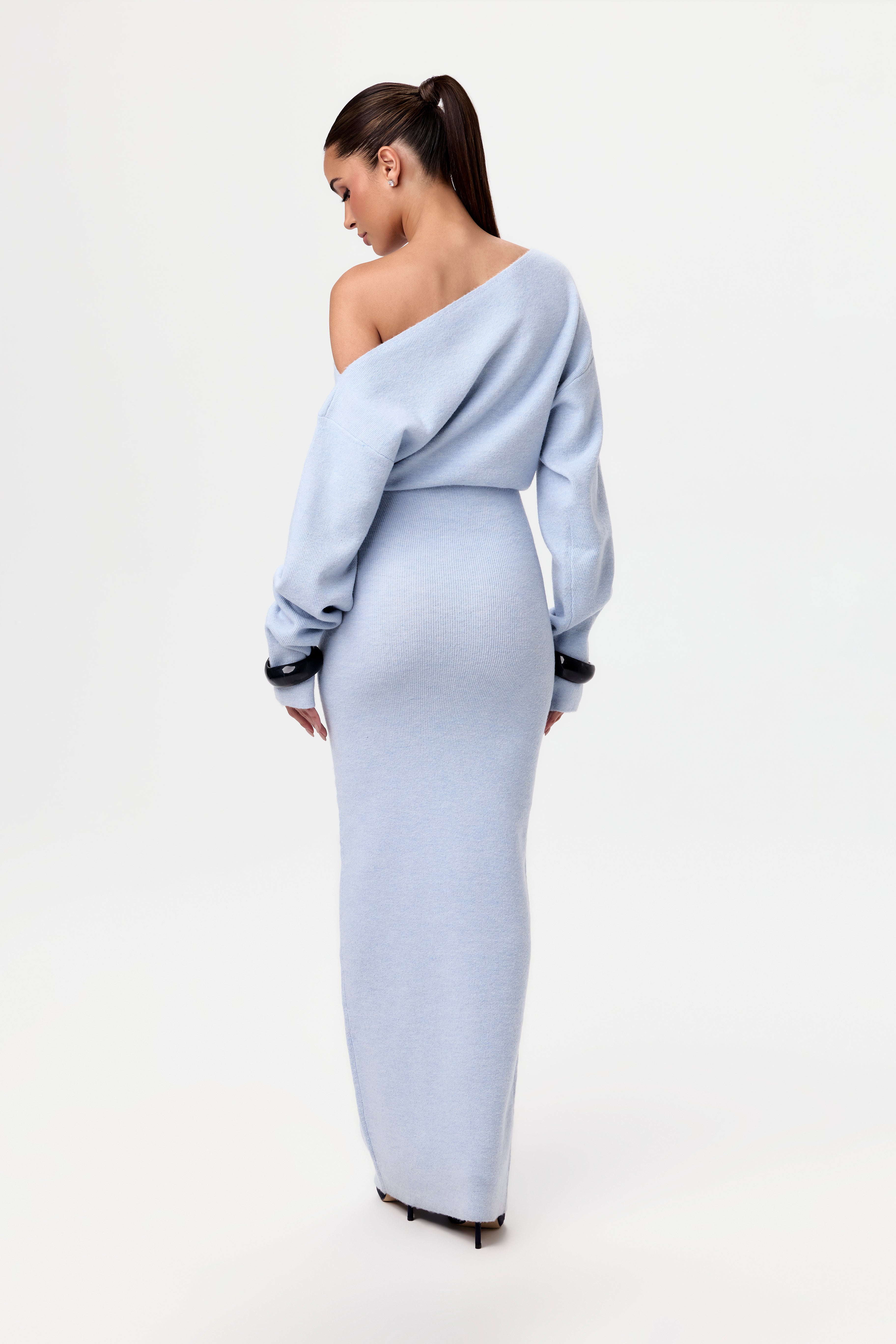 Rosalie – Rochie Maxi Fără Bretele Tricot Elegantă de Damă