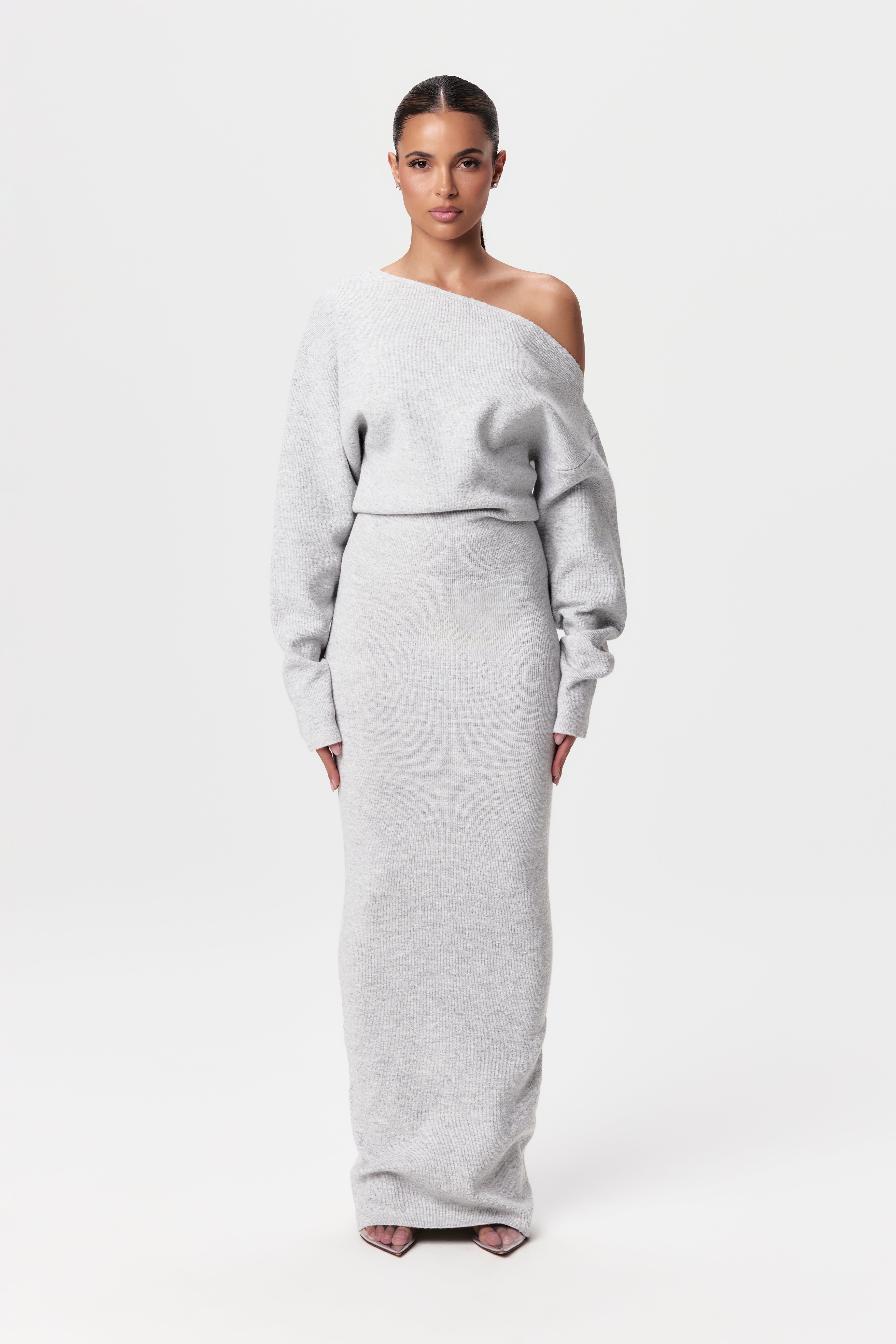 Rosalie – Rochie Maxi Fără Bretele Tricot Elegantă de Damă