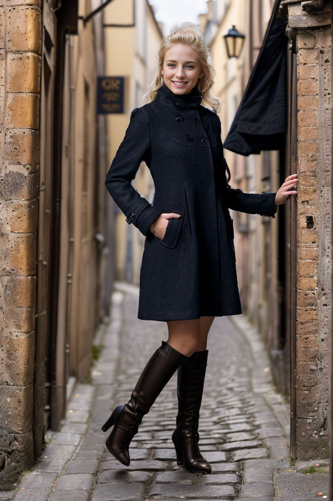 Claire – Palton Elegant de Damă cu Croi Lejer din Bumbac și Poliester