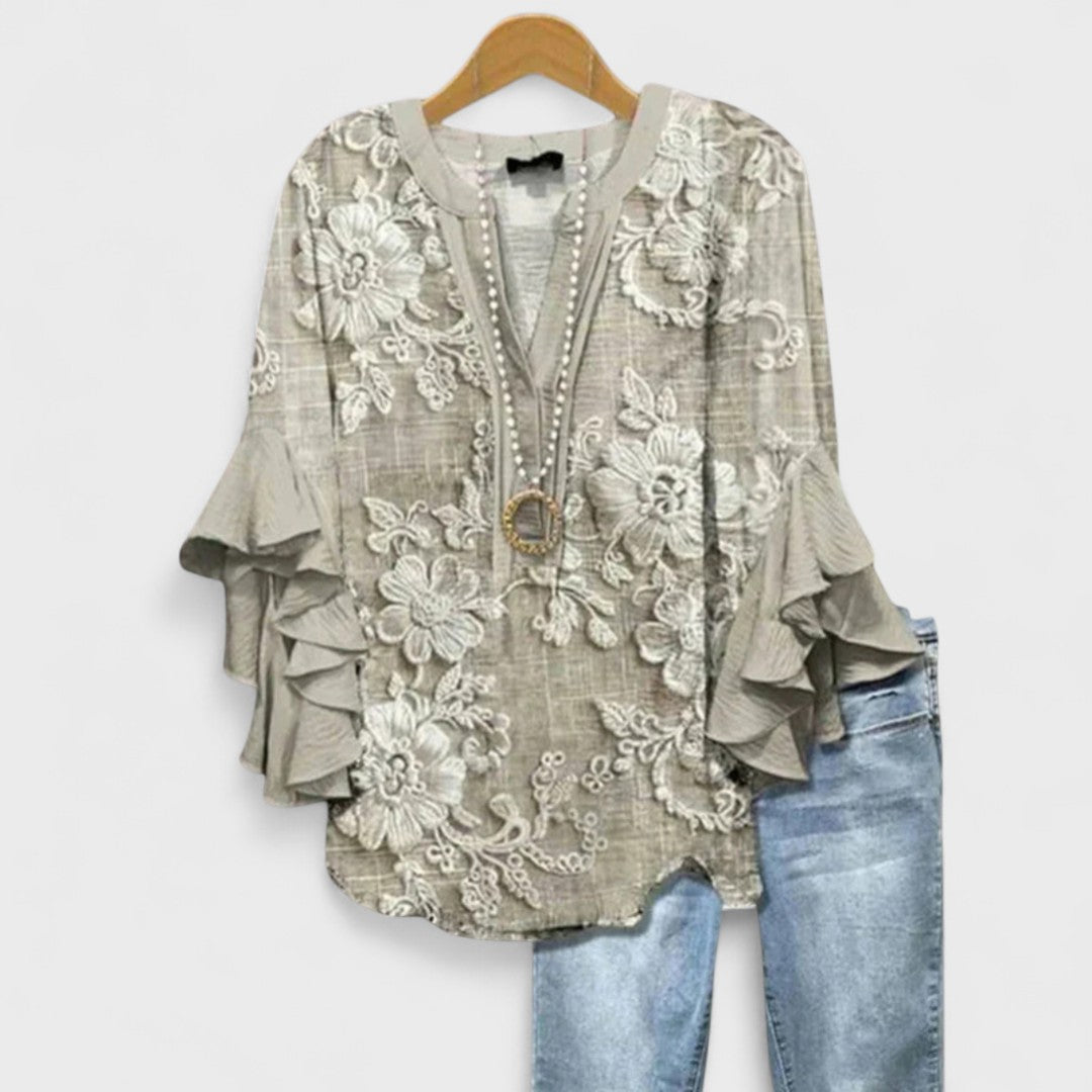 Rachida – Bluză de Damă Elegantă cu Imprimeu Floral
