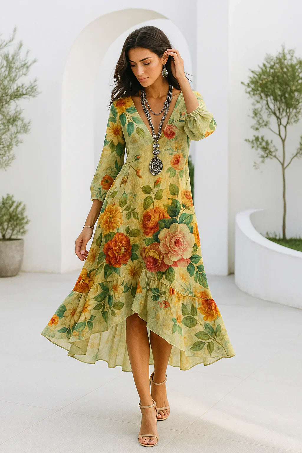 Acasă | Rochie Maxi Florală Boho Ușoară