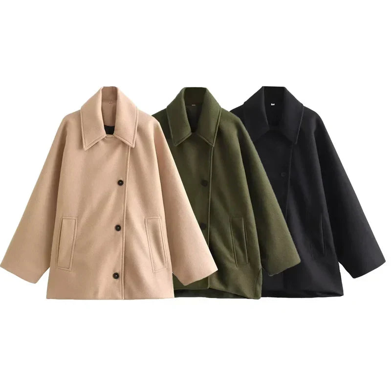 VESPER – Mantou de Damă Elegant Lung Oversized din Țesătură Călduroasă
