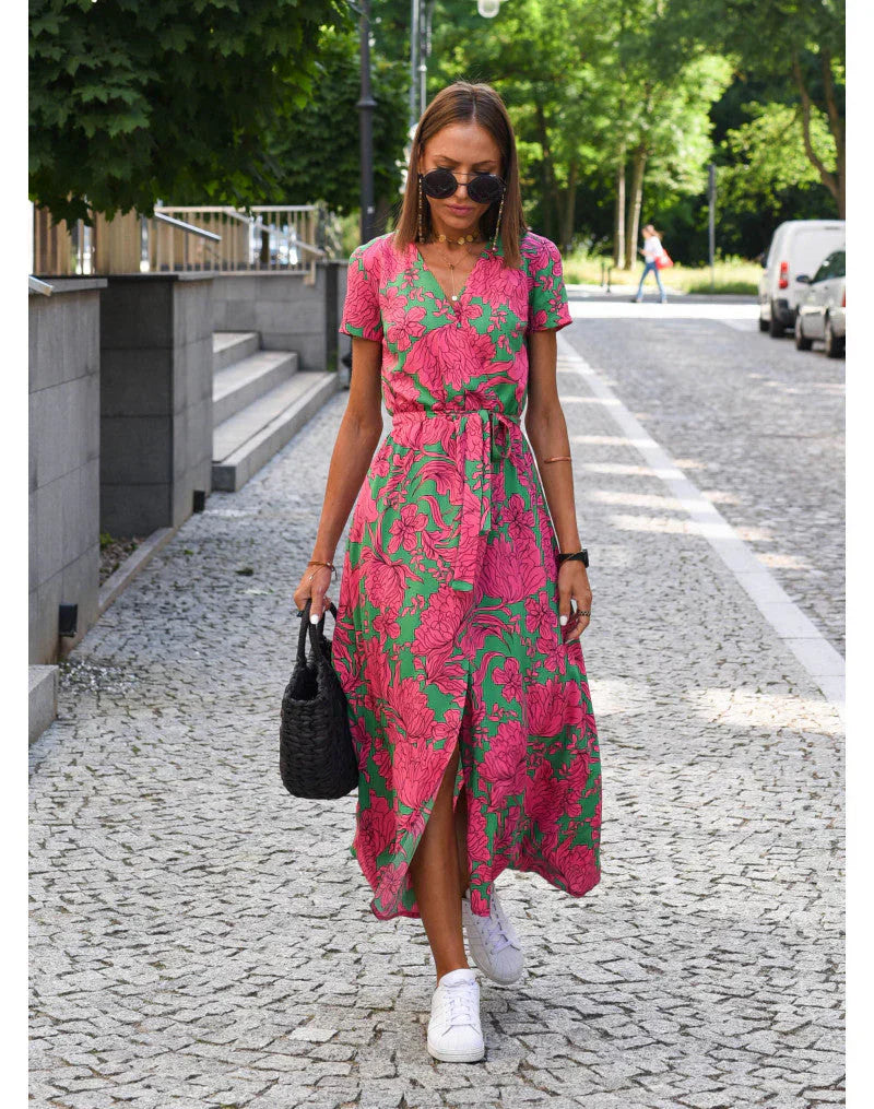 Agnieska – Rochie de Damă Elegantă Midi cu Decolteu în V