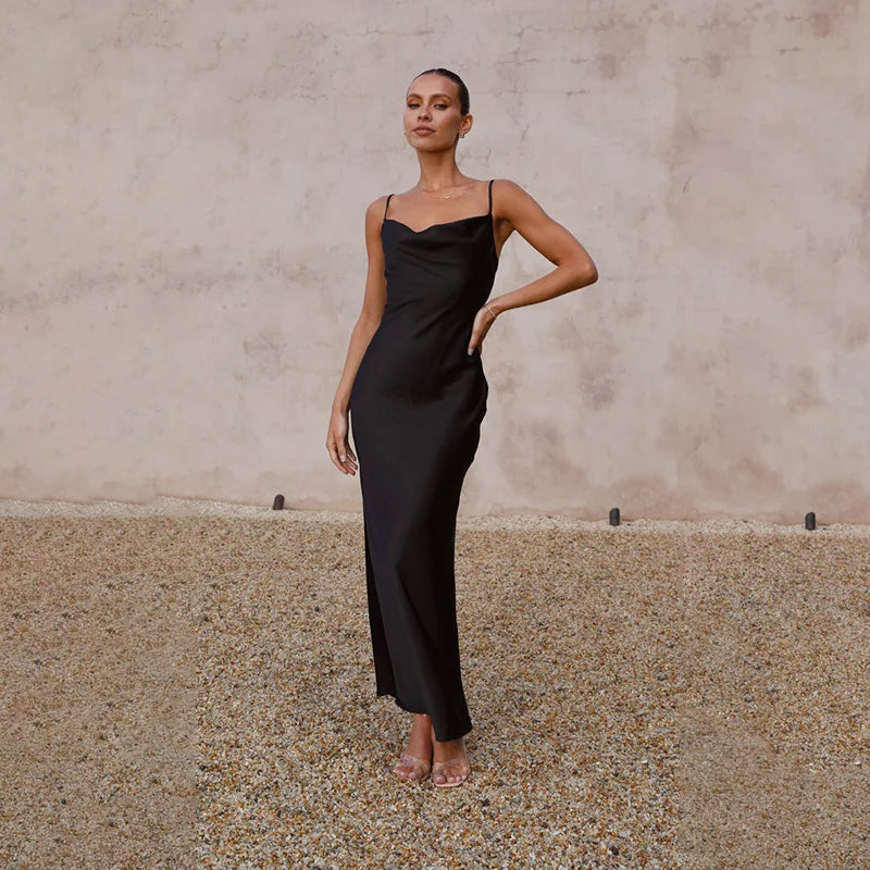 Daira – Rochie Lungă de Damă Elegantă din Satin