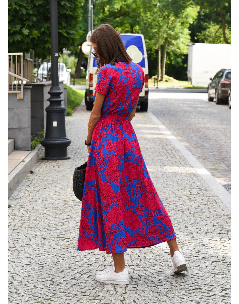 Agnieska – Rochie de Damă Elegantă Midi cu Decolteu în V