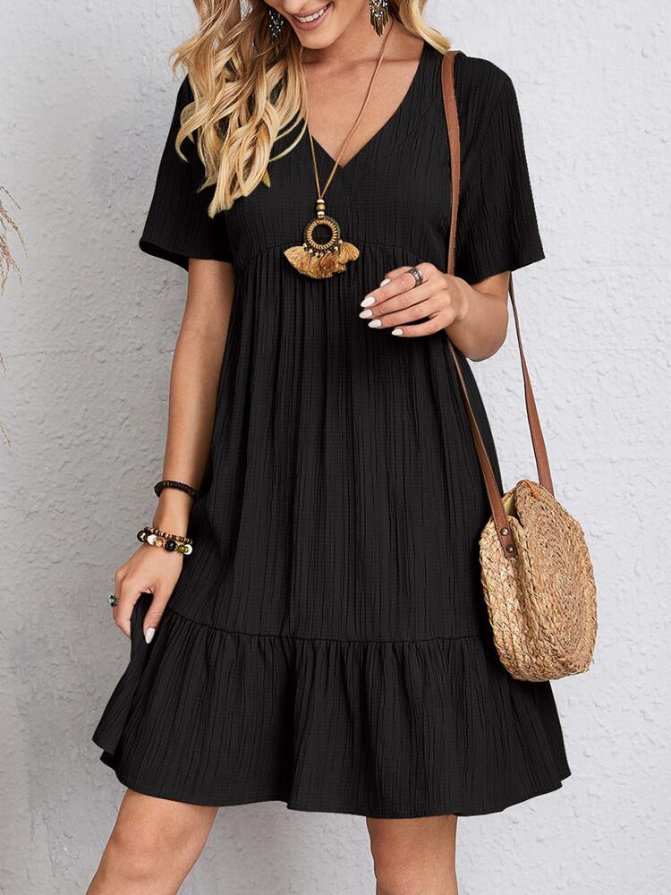 Anna – Rochie de Damă Lejeră Elegantă cu Decupaj în V de Vară