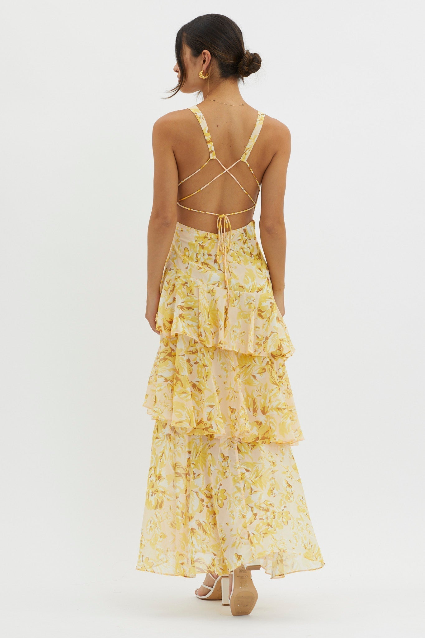 Faye – Rochie de Damă Midi Elegantă Bloom cu Volane
