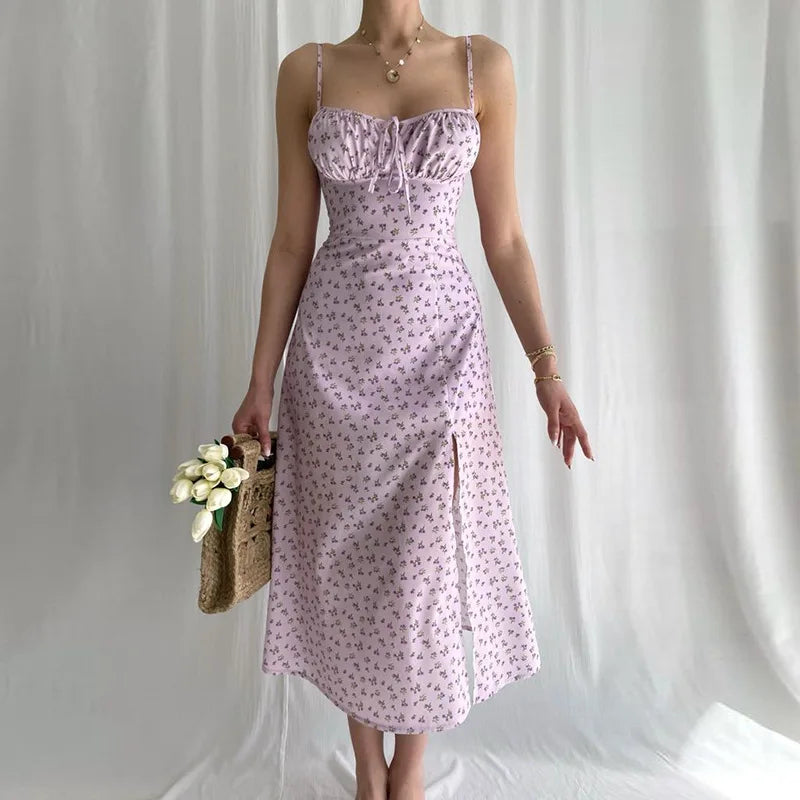 Rochie Bodycon Lungă cu Flori Elegante