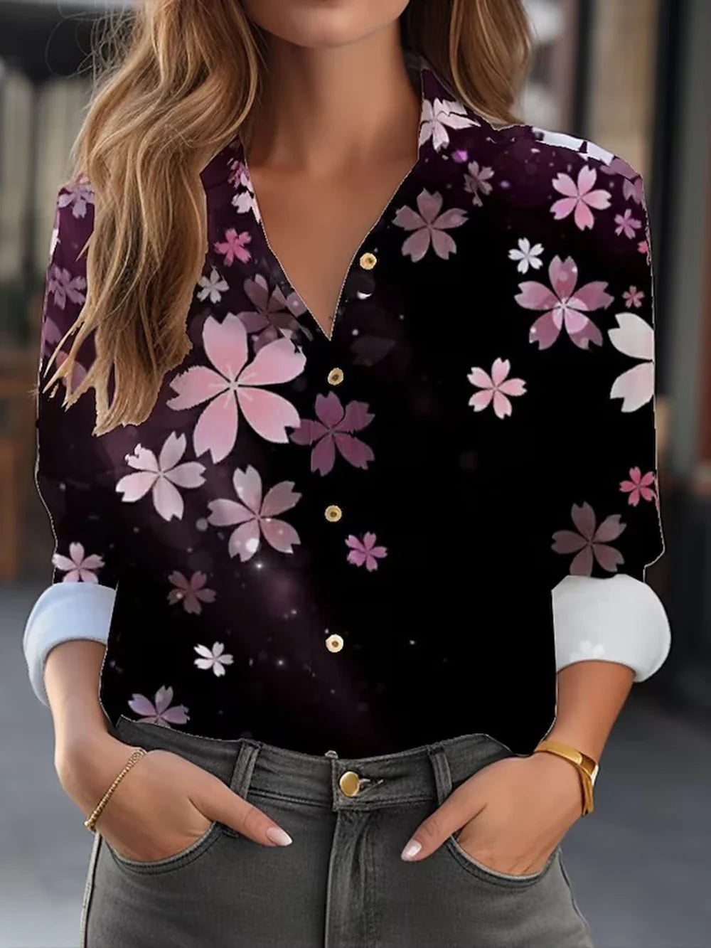 Regine | Bluză elegantă cu design floral