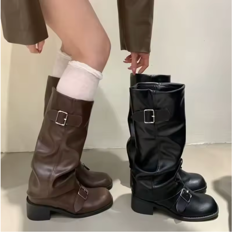 Debra – Botine de Damă din Piele cu Platformă și Curele
