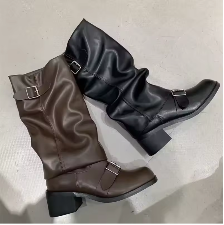 Debra – Botine de Damă din Piele cu Platformă și Curele