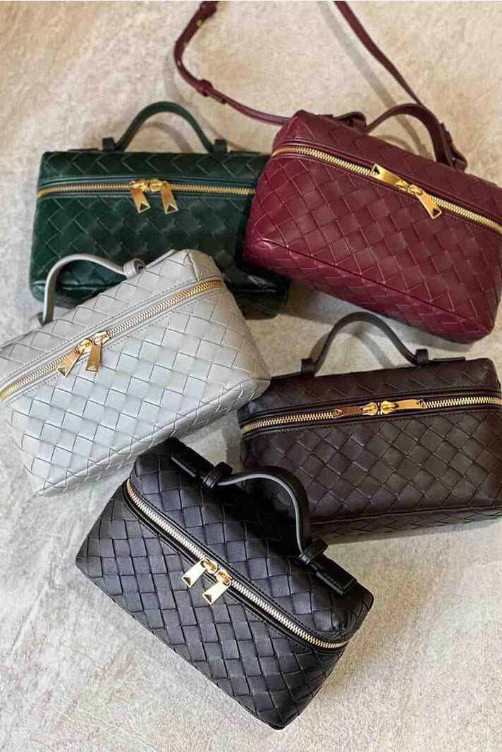 Geantă Mini Milla Woven cu Accente Aurii