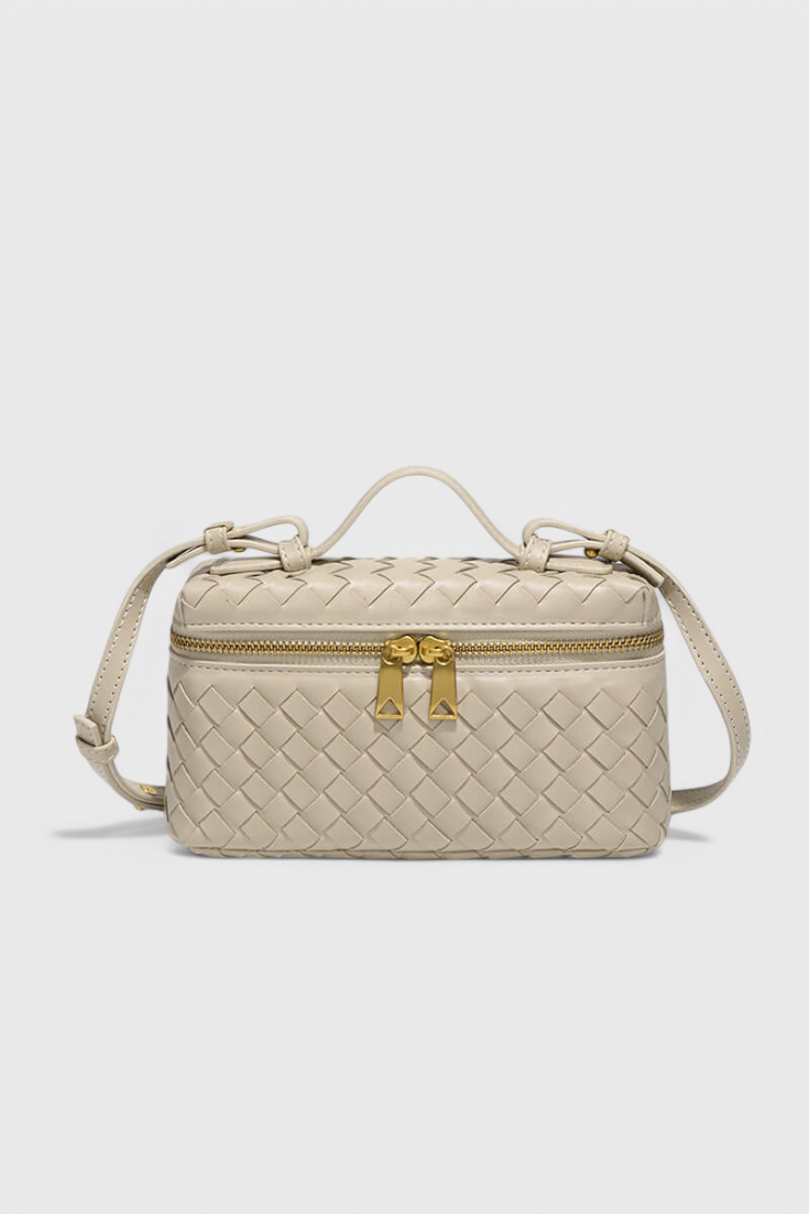 Geantă Mini Milla Woven cu Accente Aurii