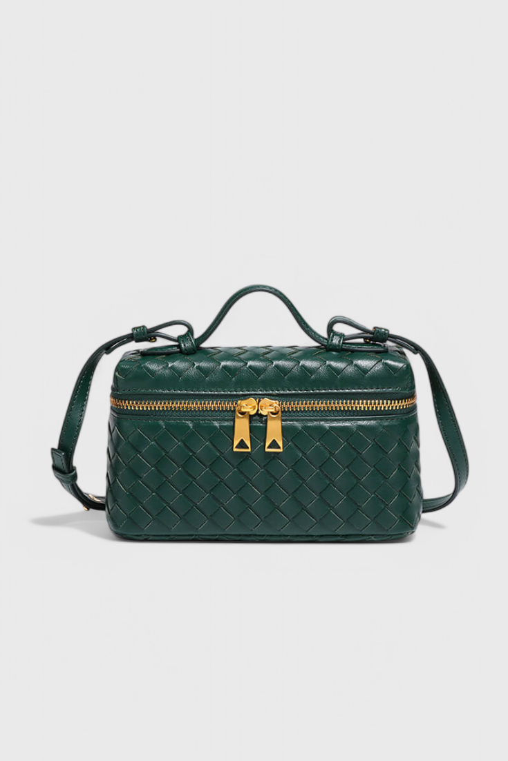 Geantă Mini Milla Woven cu Accente Aurii