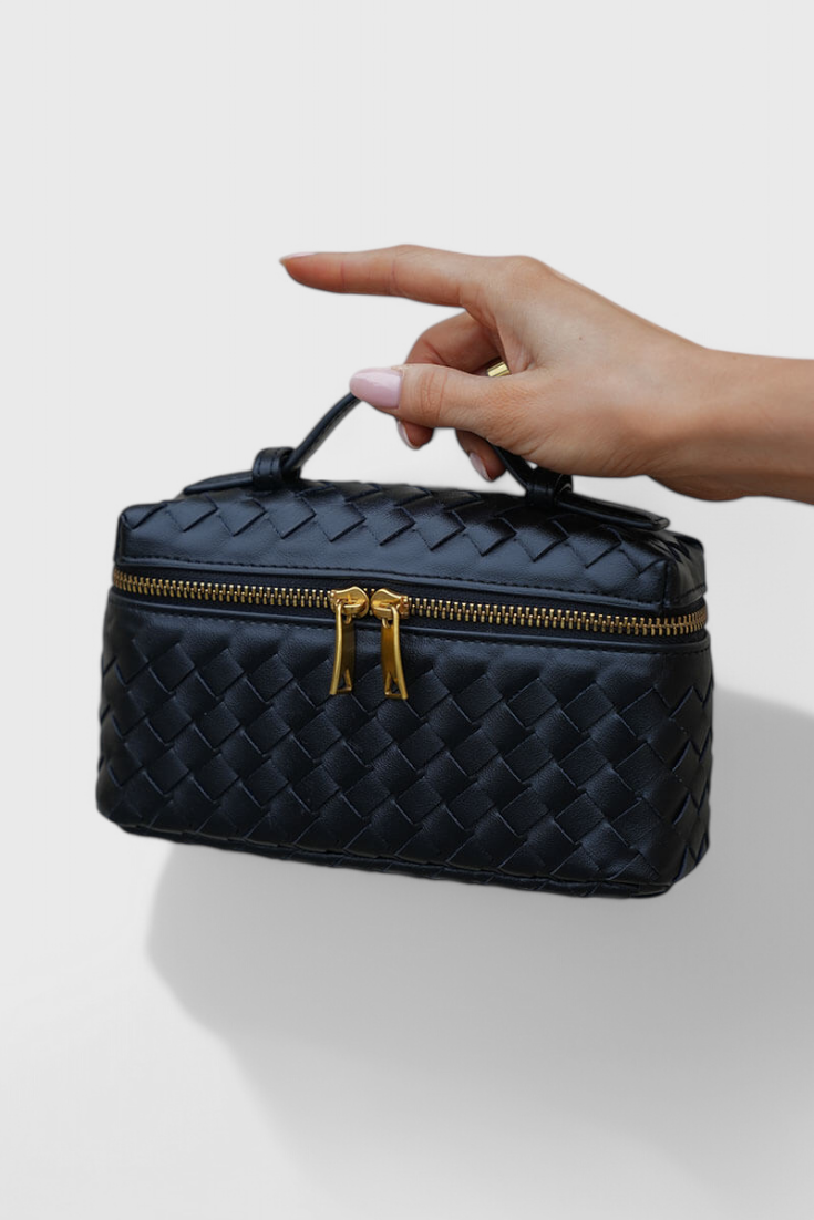 Geantă Mini Milla Woven cu Accente Aurii